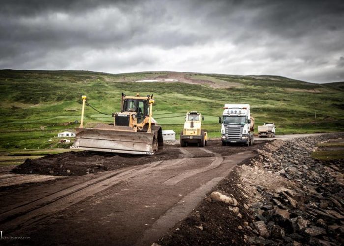 Vinnuvél Borgarverks að störfum